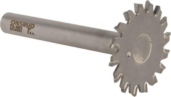 Onsrud - 2" Diam x 0.095" Blade Thickness, 16 Tooth Slitting and Slotting Saw - Shank Connection, Right Hand, Uncoated, Carbide-Tipped, -5° Rake - Exact Tool & Supply