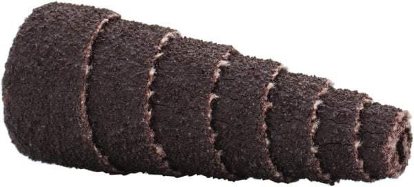 Merit Abrasives - 1-1/2" Long x 5/8" Diam, Aluminum Oxide, Full Taper Cartridge Roll - 80 Grit, 1/8" Pilot Hole Diam, Medium Grade - Exact Tool & Supply
