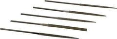 Value Collection - 5 Piece Diamond Pattern File Set - 5-1/2" Long, Coarse Coarseness, Set Includes Flat, Round, Square, Three Square - Exact Tool & Supply
