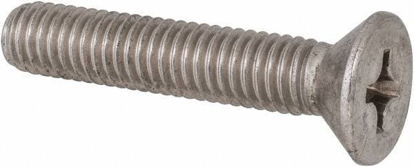 Value Collection - 3/8-16 UNC, 2" OAL Phillips Drive Machine Screw - Flat Head, Grade 316 Stainless Steel, Uncoated, Without Washer - Exact Tool & Supply