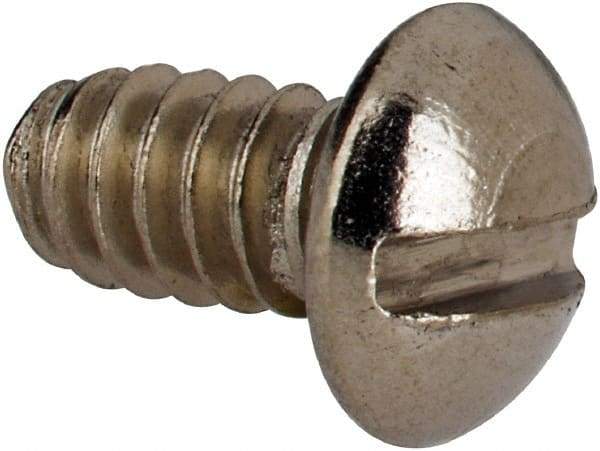 Value Collection - #6-32 UNC, 1/4" Length Under Head Slotted Drive Machine Screw - Round Head, Grade 316 Stainless Steel, Uncoated, Without Washer - Exact Tool & Supply