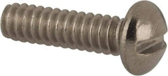 Value Collection - #6-32 UNC, 1/2" Length Under Head Slotted Drive Machine Screw - Round Head, Grade 316 Stainless Steel, Uncoated, Without Washer - Exact Tool & Supply