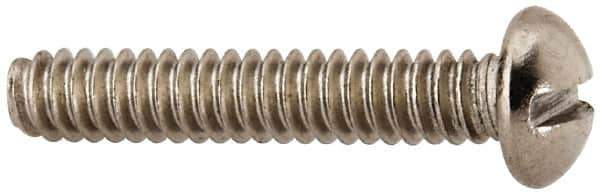 Value Collection - #6-32 UNC, 3/4" Length Under Head Slotted Drive Machine Screw - Round Head, Grade 316 Stainless Steel, Uncoated, Without Washer - Exact Tool & Supply