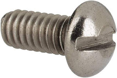 Value Collection - #8-32 UNC, 3/8" Length Under Head Slotted Drive Machine Screw - Round Head, Grade 316 Stainless Steel, Uncoated, Without Washer - Exact Tool & Supply