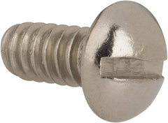 Value Collection - #10-24 UNC, 3/8" Length Under Head Slotted Drive Machine Screw - Round Head, Grade 316 Stainless Steel, Uncoated, Without Washer - Exact Tool & Supply