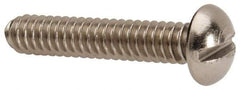 Value Collection - #10-24 UNC, 1" Length Under Head Slotted Drive Machine Screw - Round Head, Grade 316 Stainless Steel, Uncoated, Without Washer - Exact Tool & Supply