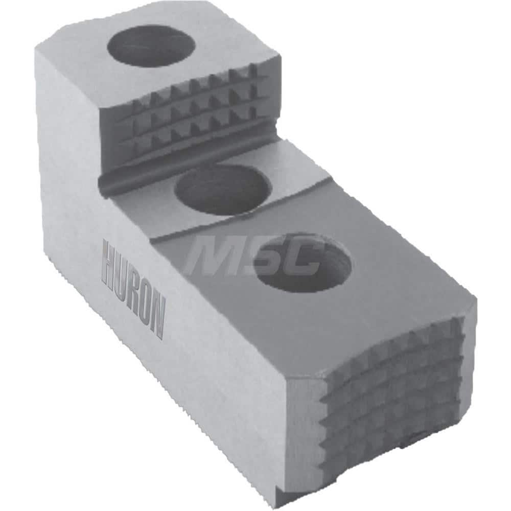 Huron Machine Products - Hard Lathe Chuck Jaws; Jaw Type: Top Jaws ; Jaw Interface Type: 1.5mm x 60 Serrated ; Maximum Compatible Chuck Diameter (Inch): 6 ; Number of Steps: 1 ; Material: Case Hardened 1018 ; Overall Width/Diameter (Inch): 1-1/4 - Exact Tool & Supply