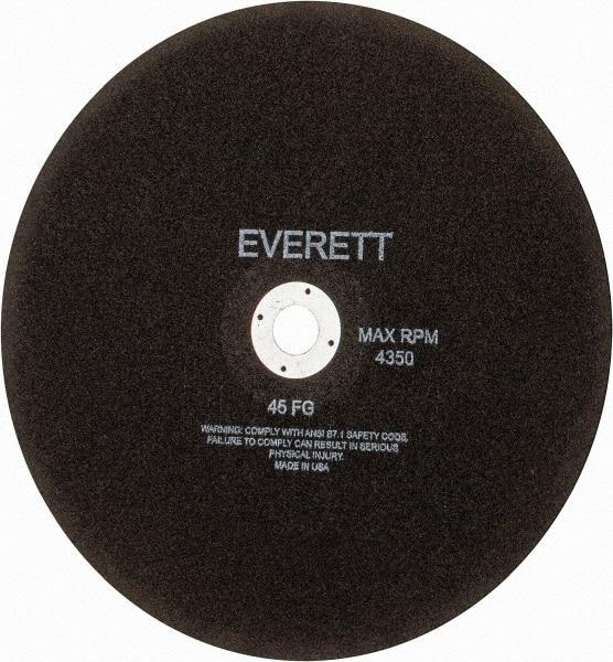 Everett - 14" Aluminum Oxide Cutoff Wheel - 1/8" Thick, 1" Arbor, Use with Gas Powered Saws - Exact Tool & Supply
