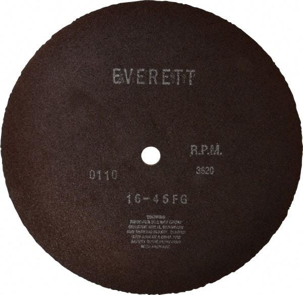 Everett - 16" Aluminum Oxide Cutoff Wheel - 5/32" Thick, 1" Arbor, Use with Gas Powered Saws - Exact Tool & Supply