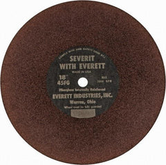 Everett - 18" Aluminum Oxide Cutoff Wheel - 3/16" Thick, 1" Arbor, Use with Gas Powered Saws - Exact Tool & Supply