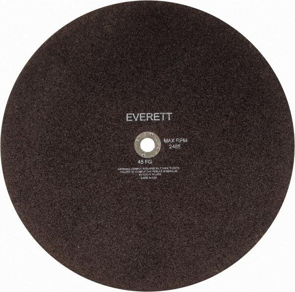 Everett - 22" Aluminum Oxide Cutoff Wheel - 3/16" Thick, 1" Arbor, Use with Gas Powered Saws - Exact Tool & Supply
