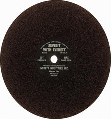 Everett - 10" Aluminum Oxide Cutoff Wheel - 3/32" Thick, 5/8" Arbor, Use with Gas Powered Saws - Exact Tool & Supply