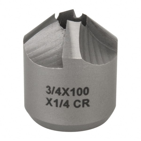 Made in USA - 4 Flutes, 3/4" Cutter Head Diam, 1/4" Pilot Hole Diam, High Speed Steel Reverse Countersink - Exact Tool & Supply