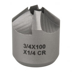 Made in USA - 4 Flutes, 3/4" Cutter Head Diam, 1/4" Pilot Hole Diam, High Speed Steel Reverse Countersink - Exact Tool & Supply
