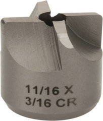 Made in USA - 4 Flutes, 11/16" Diam, 3/16" Pilot Hole Diam, High Speed Steel Reverse Counterbore - Exact Tool & Supply