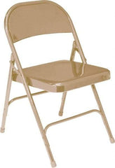 NPS - 18-1/4" Wide x 18-1/2" Deep x 29-1/4" High, Steel Standard Folding Chair - Beige - Exact Tool & Supply