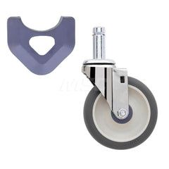 Metro - Cart Accessories; Media Type: Caster ; For Use With: MetroMax Industrial Plastic Shelving Racks ; Color: Silver/Gray ; Width: 2.3750 ; Length (Decimal Inch): 5.0000 ; Height (Decimal Inch): 8.250000 - Exact Tool & Supply