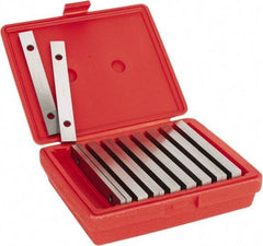 Value Collection - 18 Piece, 6 Inch Long Tool Steel Parallel Set - 3/4 to 1-3/4 Inch High, 1/4 to 1/4 Inch Thick, 52-58 RC Hardness, Sold as 9 Pair - Exact Tool & Supply