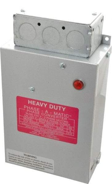 Made in USA - 1 to 3 hp Static Phase Converter - Exact Tool & Supply