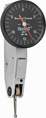 TESA Brown & Sharpe - 0.03 Inch Range, 0.001 Inch Dial Graduation, Horizontal Dial Test Indicator - 1 Inch Black Dial, 0-15-0 Dial Reading - Exact Tool & Supply