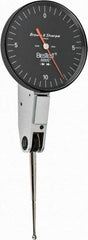TESA Brown & Sharpe - 0.02 Inch Range, 0.0005 Inch Dial Graduation, Horizontal Dial Test Indicator - 1-1/2 Inch Black Dial, 0-10-0 Dial Reading - Exact Tool & Supply