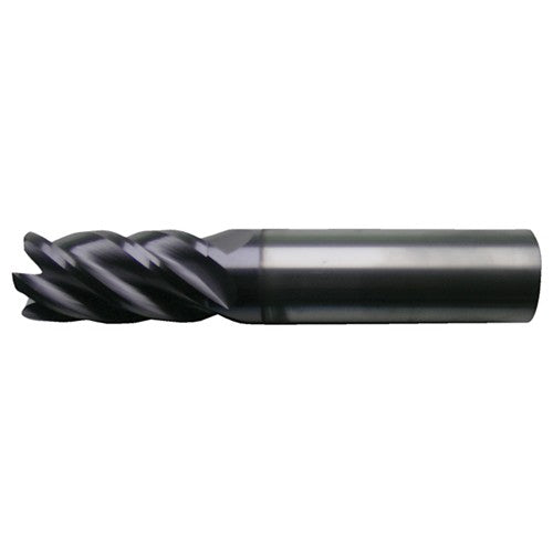 7/16″ × 7/16″ × 1″ × 3″ RHS / RHC Solid Carbide 5-Flute High-Performance End Mill for Ferrous Material - Bright - Exact Tool & Supply