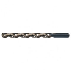 #40 RHS / RHC HSS-CO 8% (M42) 135 Degree Split Point Cobalt Heavy Duty Taper Length Drill - Straw / Gold Oxide - Exact Tool & Supply