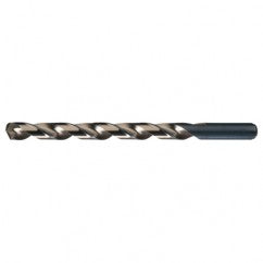 #3 RHS / RHC HSS-CO 8% (M42) 135 Degree Split Point Cobalt Heavy Duty Taper Length Drill - Straw / Gold Oxide - Exact Tool & Supply