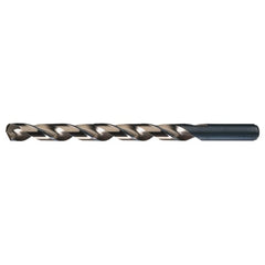 #12 RHS / RHC HSS-CO 8% (M42) 135 Degree Split Point Cobalt Heavy Duty Taper Length Drill - Straw / Gold Oxide - Exact Tool & Supply