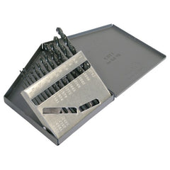 ‎1mm-7mm RHS / RHC HSS 118 Degree Radial Point General Purpose Jobber Lengh Drill Set - Steam Oxide - Exact Tool & Supply