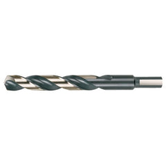 1/2 RHS / RHC HSS 135 Degree Split Point Heavy Duty Mechanics Length Drill - Black & Gold - Exact Tool & Supply