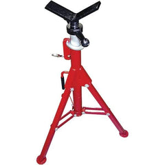 Rothenberger - 1/2" to 8" Pipe Capacity, Portable Folding Vee-Head Stand - 27" to 50" High, 2,500 Lb Capacity - Exact Tool & Supply