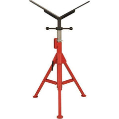 Rothenberger - 1/2" to 16" Pipe Capacity, Portable Folding Vee-Head Stand - 27" to 50" High, 2,500 Lb Capacity - Exact Tool & Supply