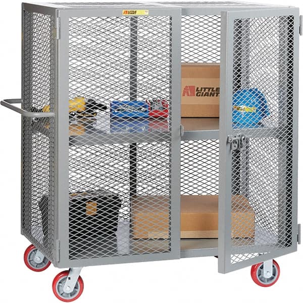 Little Giant - Lockers Type: Heavy Duty Mesh Security Cabinet Number of Tiers: 2 - Exact Tool & Supply