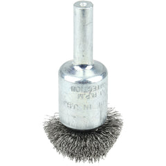 1″ Circular Flared Crimped Wire End Brush, .006″ Steel Fill - Exact Tool & Supply
