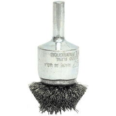 ‎1-1/2″ Circular Flared Crimped Wire End Brush, .006″ Stainless Steel Fill - Exact Tool & Supply