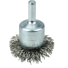 1-1/2″ Circular Flared Crimped Wire End Brush, .020″ Stainless Steel Fill - Exact Tool & Supply