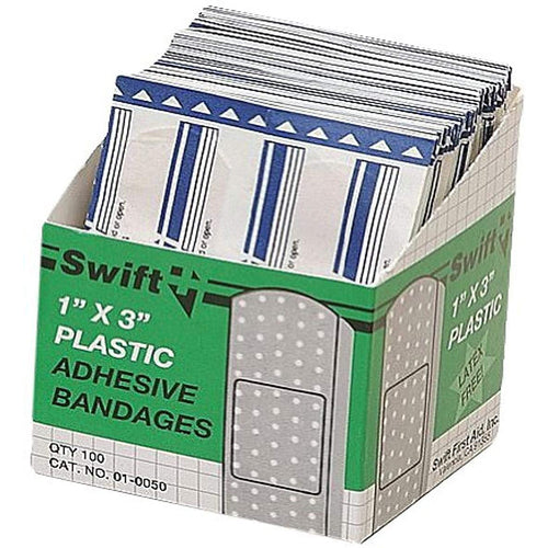 1X3 PLASTIC STRIP BANDAID 100/BOX - Exact Tool & Supply