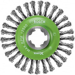 Bosch - 4-1/2" OD, 5/8" Arbor Hole, Knotted Stainless Steel Wheel Brush - Exact Tool & Supply