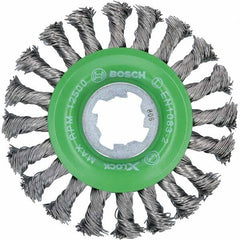 Bosch - 4-1/2" OD, 5/8" Arbor Hole, Knotted Stainless Steel Wheel Brush - Exact Tool & Supply