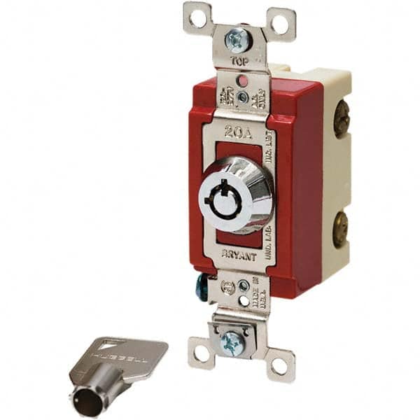 Bryant Electric - Key Switches Switch Type: 4 Tumbler Switch Sequence: On-Off - Exact Tool & Supply
