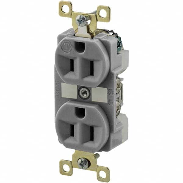 Bryant Electric - Straight Blade Receptacles Receptacle Type: Duplex Receptacle Grade: Industrial - Exact Tool & Supply
