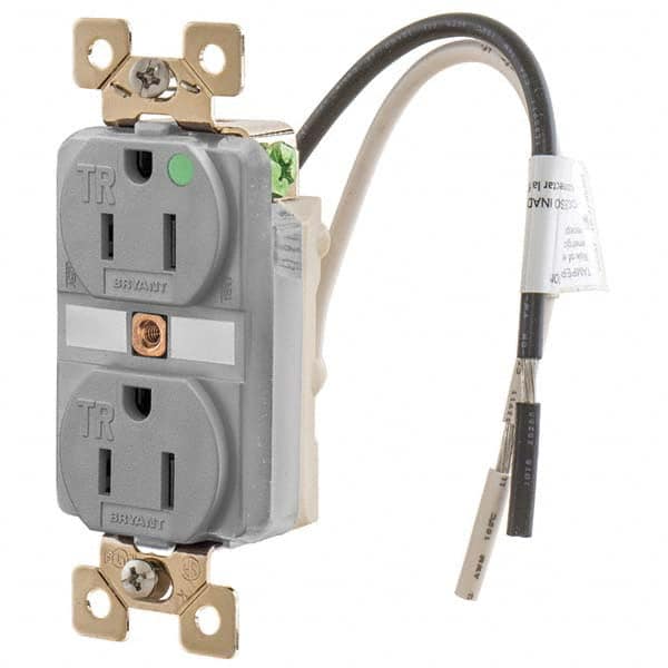 Bryant Electric - Straight Blade Receptacles Receptacle Type: Duplex Receptacle Grade: Hospital - Exact Tool & Supply