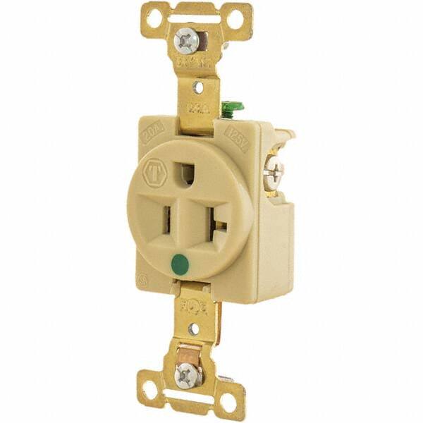 Bryant Electric - Straight Blade Receptacles Receptacle Type: Single Receptacle Grade: Hospital - Exact Tool & Supply