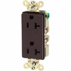 Bryant Electric - Straight Blade Receptacles; Receptacle Type: Duplex Receptacle ; Grade: Industrial ; Color: Brown ; NEMA Configuration: 5-15R ; Amperage: 20 ; Voltage: 125 V - Exact Tool & Supply