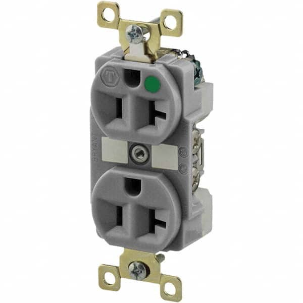 Bryant Electric - Straight Blade Receptacles Receptacle Type: Duplex Receptacle Grade: Hospital - Exact Tool & Supply