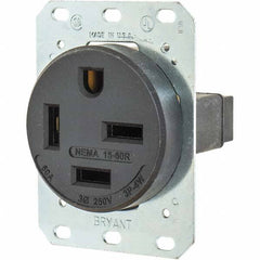 Bryant Electric - Straight Blade Receptacles Receptacle Type: Single Receptacle Grade: Industrial - Exact Tool & Supply