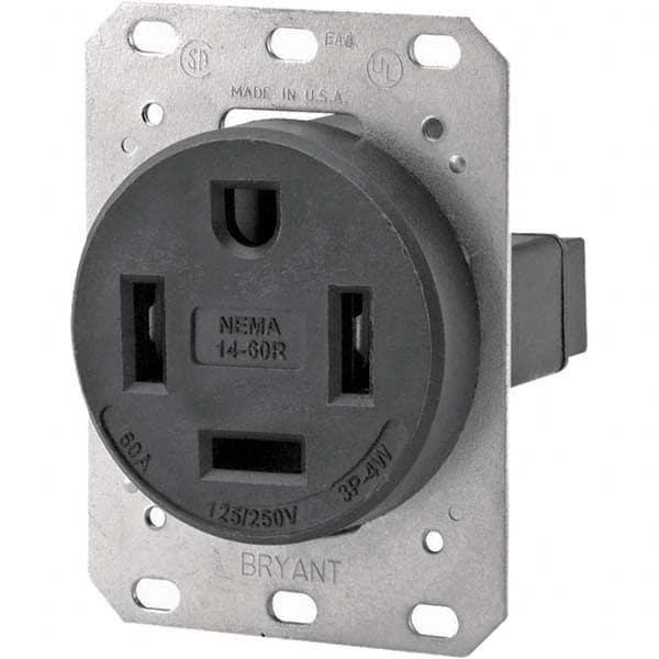 Bryant Electric - Straight Blade Receptacles Receptacle Type: Single Receptacle Grade: Industrial - Exact Tool & Supply