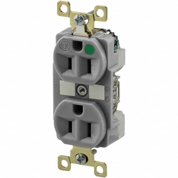 Bryant Electric - Straight Blade Receptacles Receptacle Type: Duplex Receptacle Grade: Hospital - Exact Tool & Supply