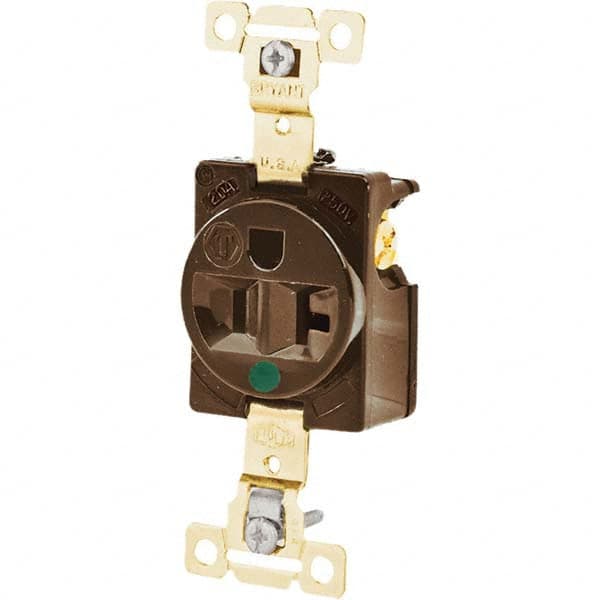 Bryant Electric - Straight Blade Receptacles Receptacle Type: Single Receptacle Grade: Hospital - Exact Tool & Supply